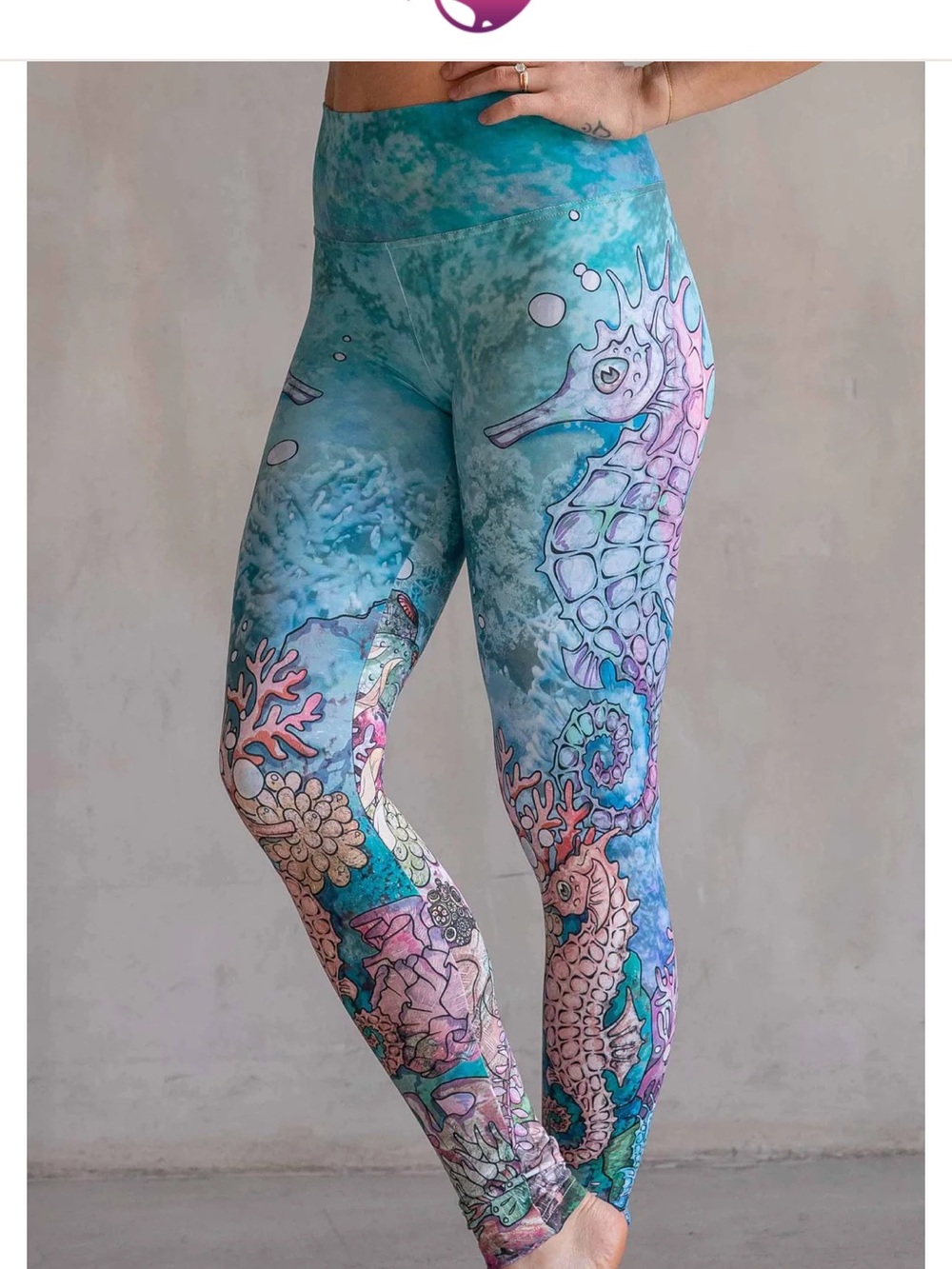 🌊 Eagle Rock Werkshop Seahorses Triathlon Compression Leggings | Women's Large
